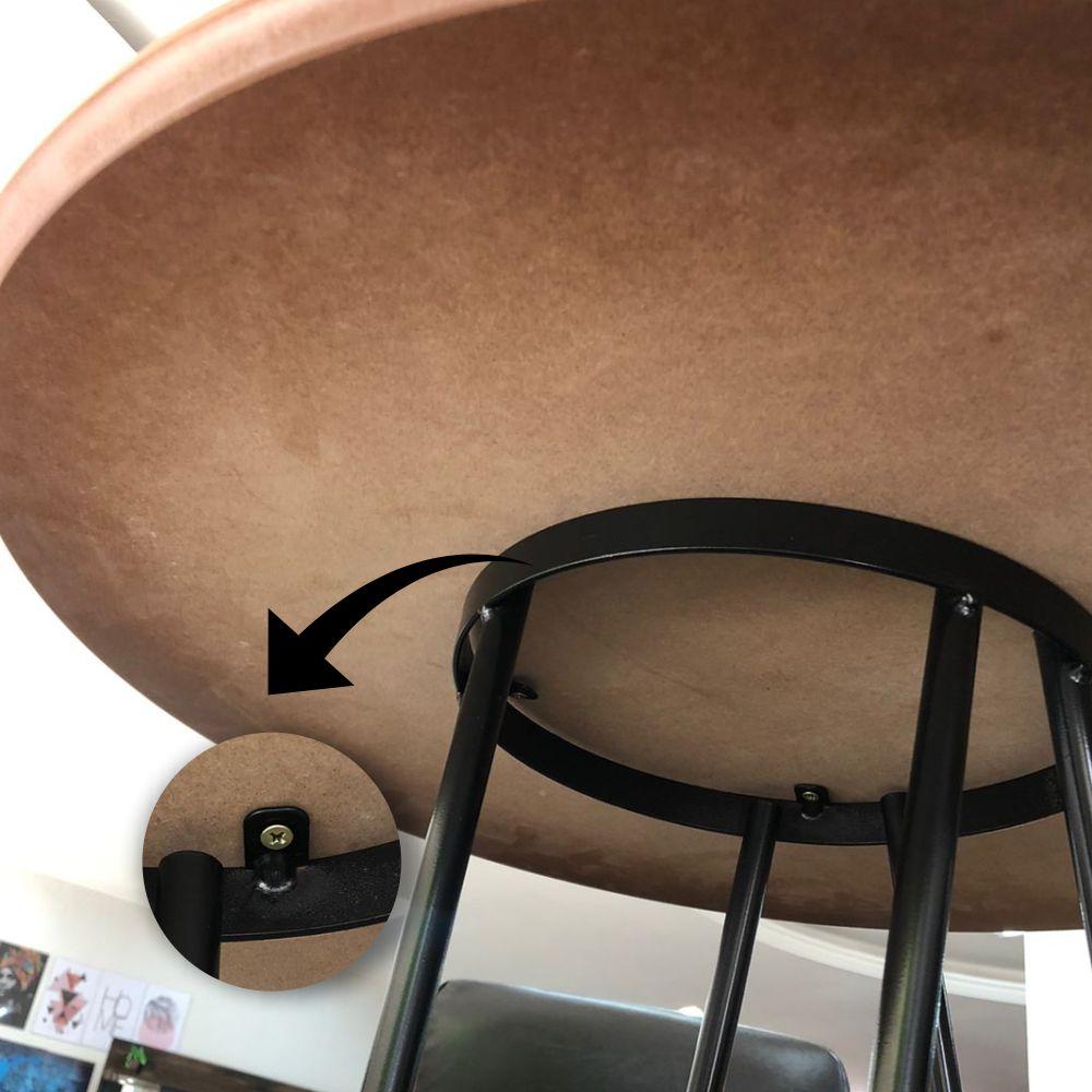 Mesa Bistrô Dubai Madeira Com Base Preto 60 Cm