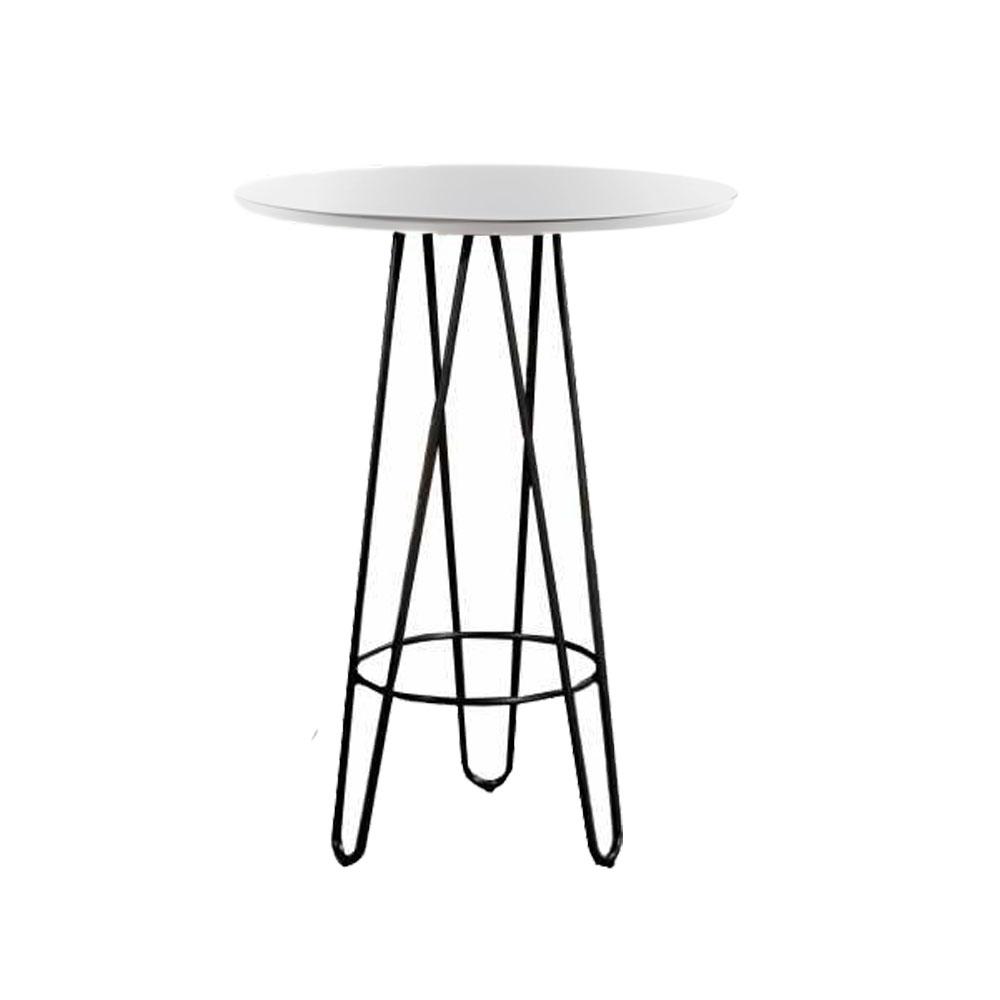 Mesa Bistrô Dubai Off White com Base Preto 60 cm