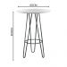Mesa Bistrô Dubai Off White com Base Preto 60 cm