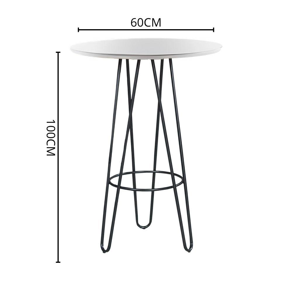 Mesa Bistrô Dubai Off White com Base Preto 60 cm