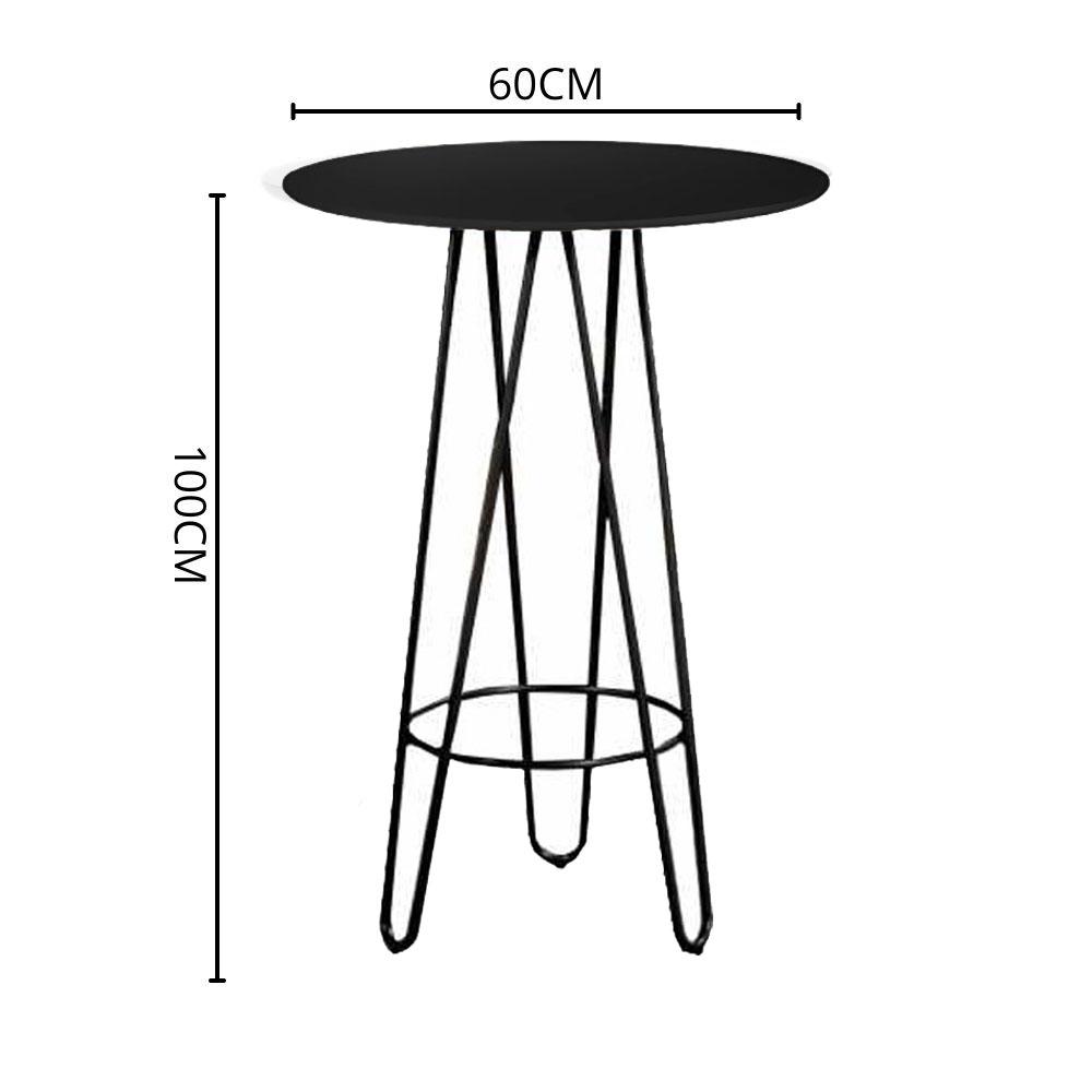 Mesa Bistrô Dubai Preto com Base Preto 60 cm