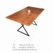 Mesa de Jantar Angra Amadeirado 1,60m x 0,90m com Base de Metal Preto