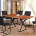 Mesa de Jantar Angra Amadeirado 1,60m x 0,90m com Base de Metal Preto