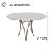 Mesa de Jantar Barcelona Redonda 1,20M Off White Base em Metal Champanhe