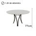 Mesa de Jantar Barcelona Redonda 1,20M Off White Base em Metal Preto