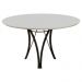 Mesa de Jantar Barcelona Redonda 1,35M Off White Base em Metal Preto
