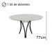 Mesa de Jantar Barcelona Redonda 1,35M Off White Base em Metal Preto