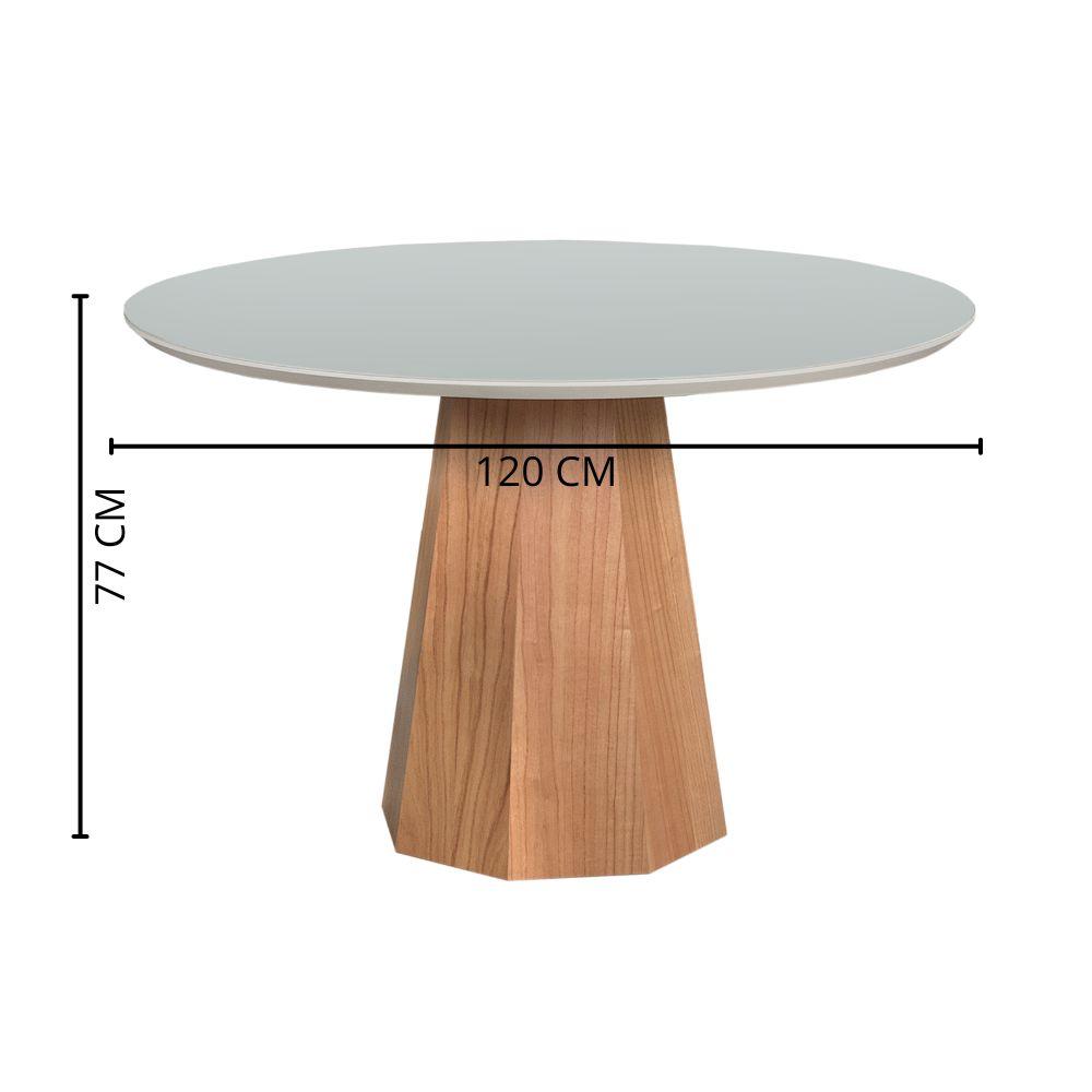 Mesa de Jantar Lisboa Tampo Redondo Off White 1,20 M