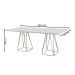 Mesa de Jantar Retangular Milão Off White 2M com Base Metal Champanhe