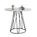 Mesa de Jantar Rubi Branca com Base de Metal Preta