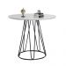 Mesa de Jantar Rubi Branca com Base de Metal Preta