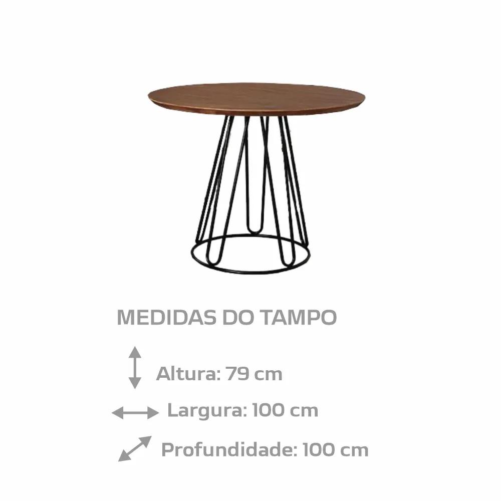 Mesa de Jantar Rubi Cinamomo em Metal Preto 1,00 M