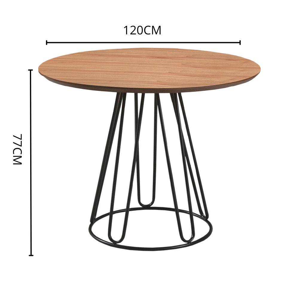 Mesa de Jantar Rubi Cinamomo em Metal Preto 1,20 M