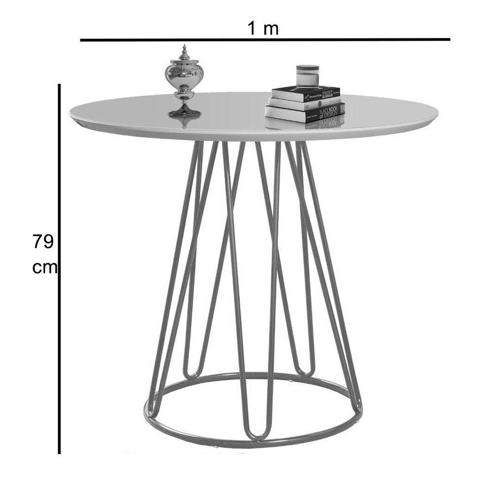 Mesa de Jantar Rubi Cinamono com Base de Metal Champanhe