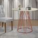 Mesa de Jantar Rubi Off White com Base de Metal Cobre
