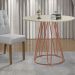 Mesa de Jantar Rubi Off White com Base de Metal Cobre