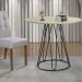 Mesa de Jantar Rubi Off White com Base de Metal Preta