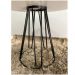 Mesa de Jantar Rubi Off White com Base de Metal Preta