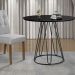 Mesa de Jantar Rubi Preto 1,20 M com Base de Metal Preta