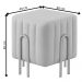Puff Realeza Decorativo Couro Pérola Metal Champanhe