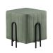 Puff Realeza Decorativo com Bouclé Verde e Pés Preto