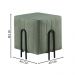 Puff Realeza Decorativo com Bouclé Verde e Pés Preto