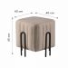 Puff Realeza Decorativo com Linho Cinza e Pés Preto