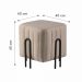 Puff Realeza Decorativo com Linho Cinza e Pés Preto