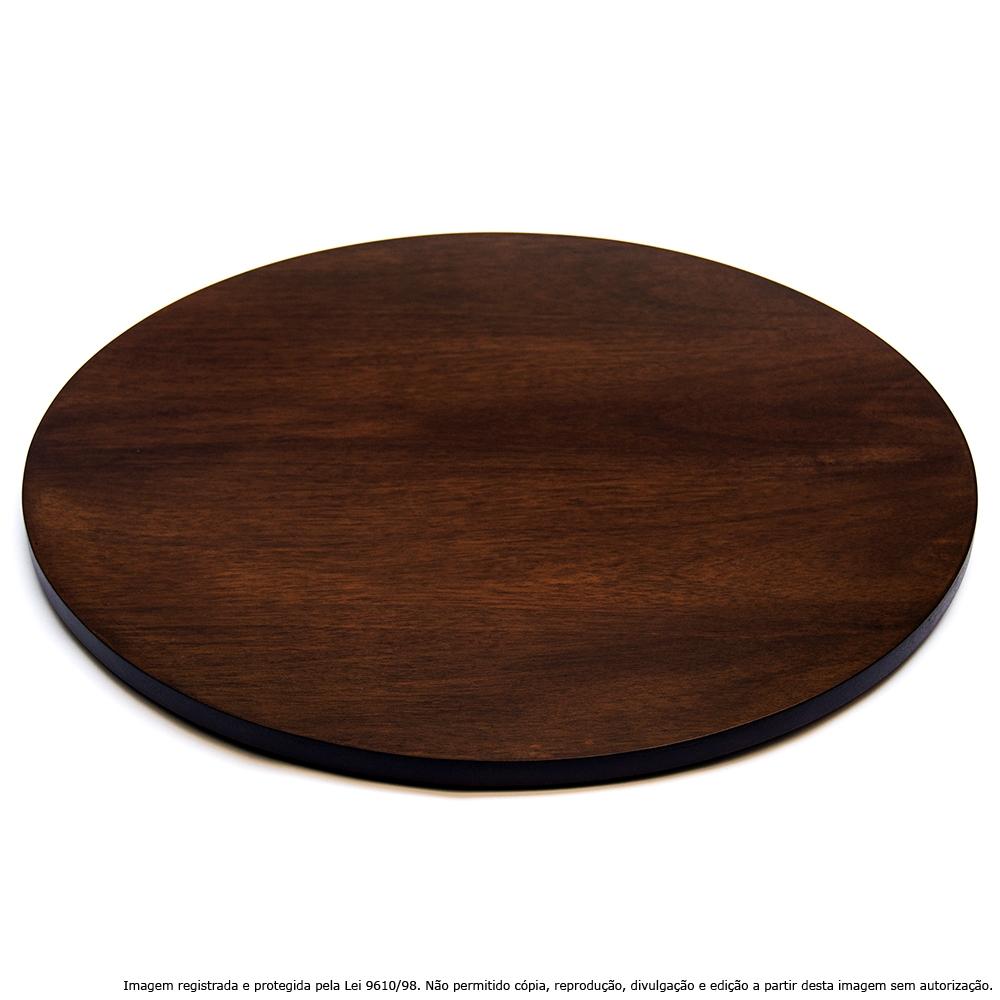 Prato Giratório Centro De Mesa Madeira Castanho 60cm