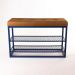 Sapateira Banco Sion Duo - Estofado Marrom (60cm) Cor:Azul