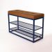 Sapateira Banco Sion Duo - Estofado Marrom (60cm) Cor:Azul