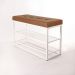 Sapateira Banco Sion Duo - Estofado Marrom (60cm) Cor:Branco