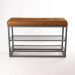 Sapateira Banco Sion Duo - Estofado Marrom (60cm) Cor:Cinza