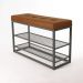 Sapateira Banco Sion Duo - Estofado Marrom (60cm) Cor:Cinza
