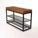 Sapateira Banco Sion Duo - Estofado Marrom (60cm) Cor:Preto
