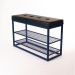 Sapateira Banco Sion Duo - Estofado Preto (60cm) Cor:Azul