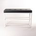 Sapateira Banco Sion Duo - Estofado Preto (60cm) Cor:Branco