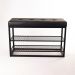 Sapateira Banco Sion Duo - Estofado Preto (60cm) Cor:Preto