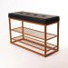 Sapateira Banco Sion Duo - Estofado Preto (60cm) Cor:Terra Cota