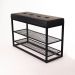 Sapateira Banco Sion Duo - Estofado Preto (80cm) Cor:Preto