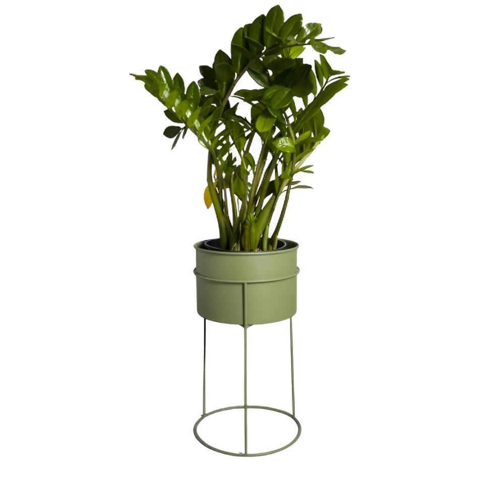 Suporte de Plantas com vaso Humaitá Cor:Verde Oliva