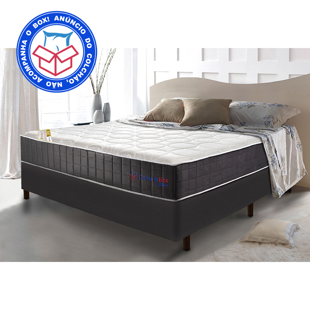 Colchão Casal com Molas Ensacadas Cama inBox Cloud Cinza 138x188x28
