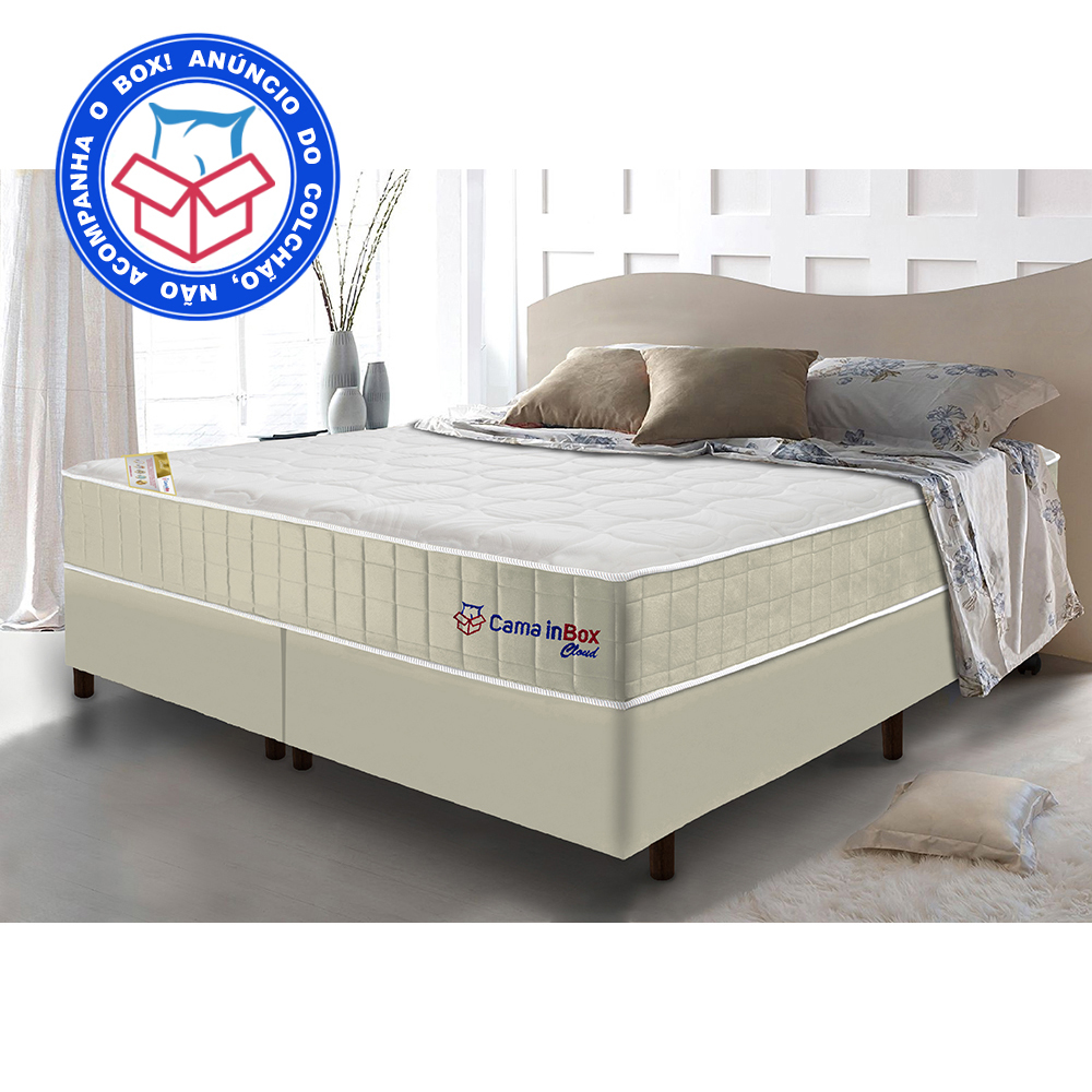 Colchão King com Molas Ensacadas Cama inBox Cloud Bege 193x203x28