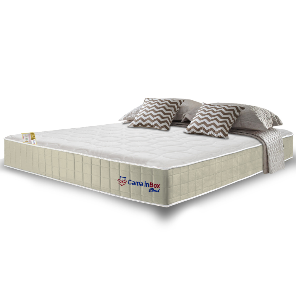 Colchão Queen com Molas Ensacadas Cama inBox Cloud Bege 158x198x28