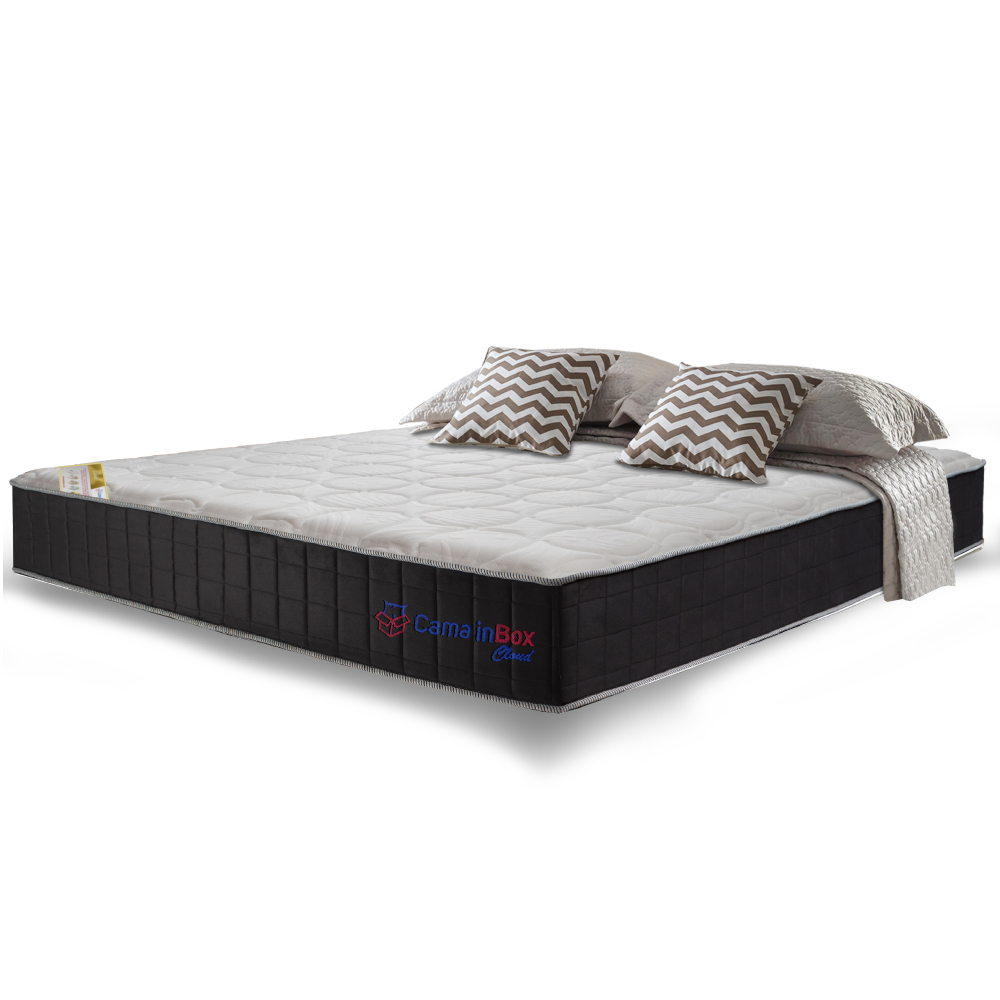 Colchão Queen com Molas Ensacadas Cama inBox Cloud Cinza 158x198x28