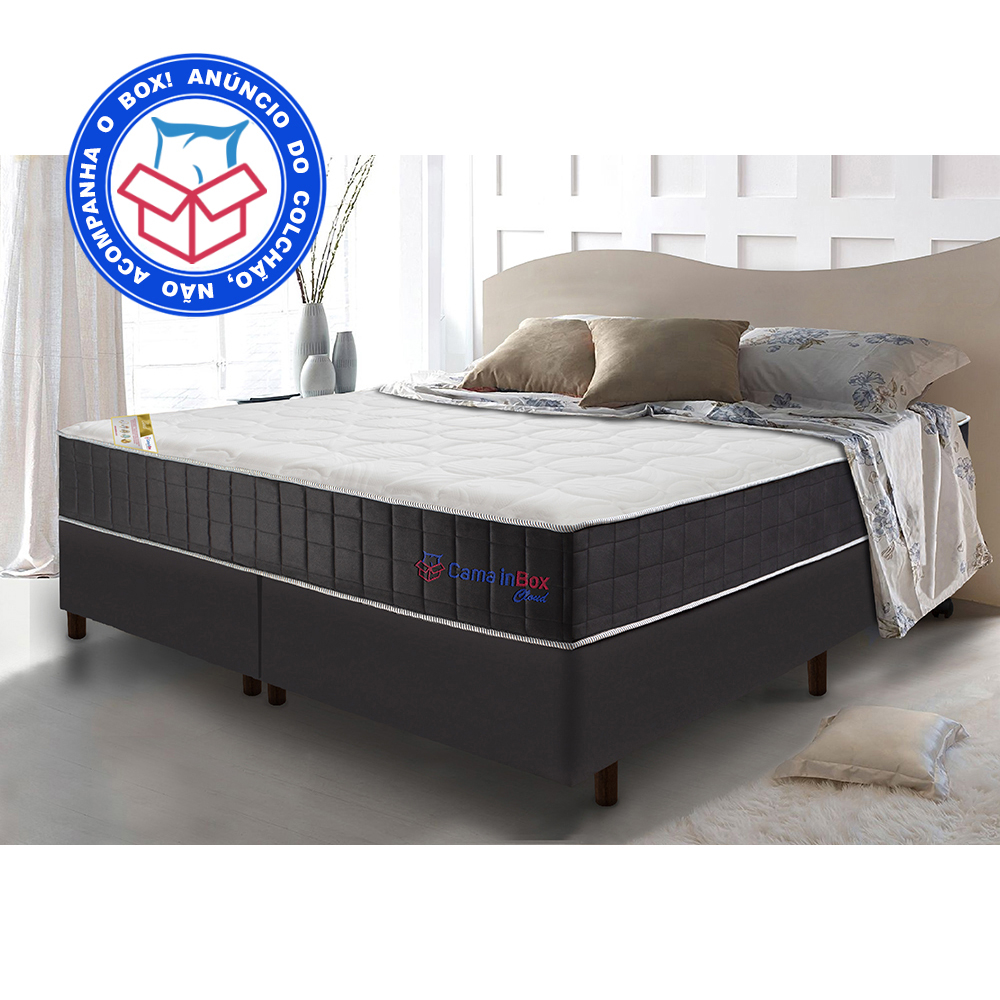 Colchão Queen com Molas Ensacadas Cama inBox Cloud Cinza 158x198x28
