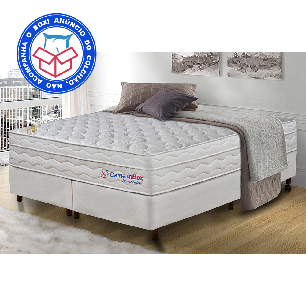 Colchão Queen com Molas Ensacadas Cama inBox Wonderful Branco 158x198x32