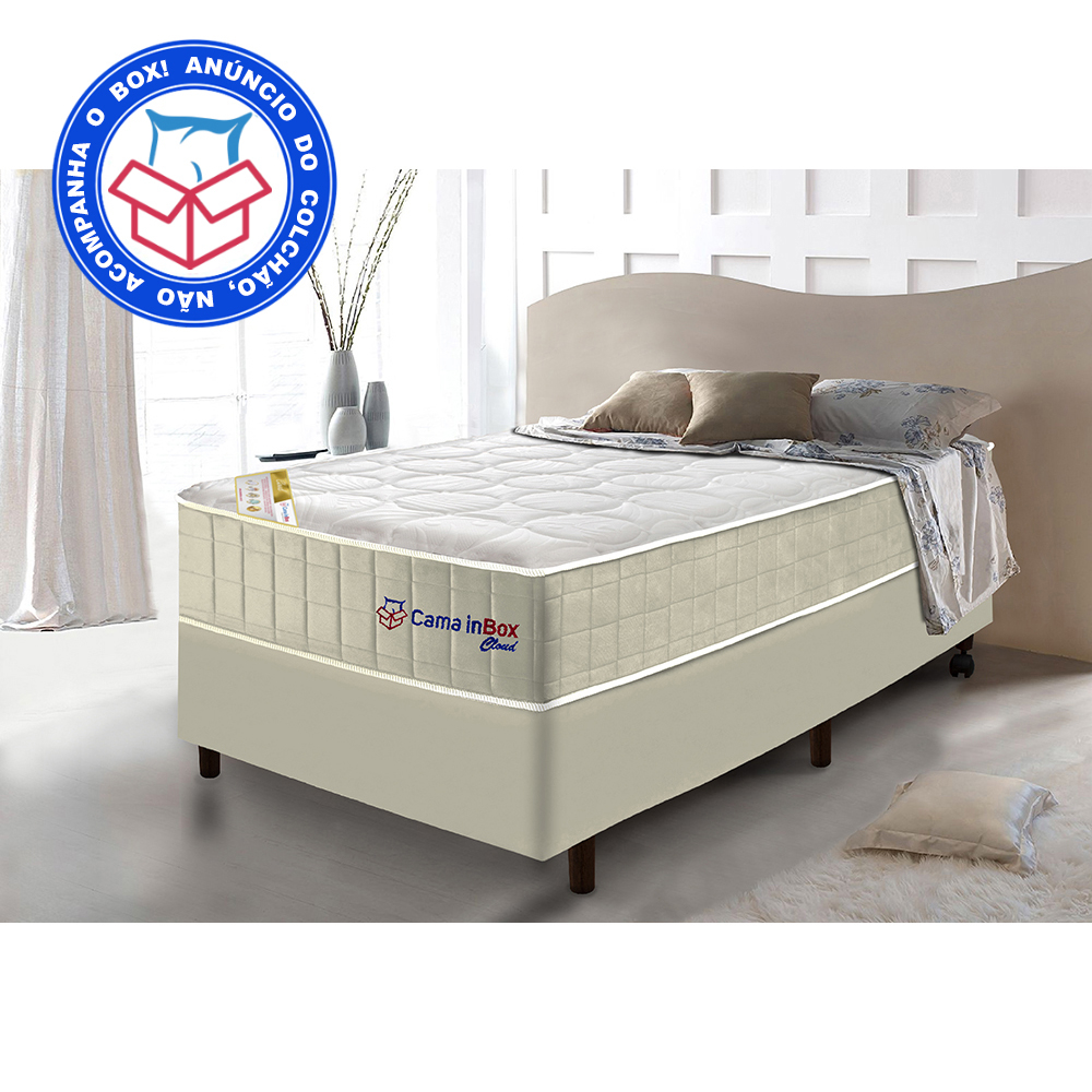 Colchão Solteiro com Molas Ensacadas Cama inBox Cloud Bege 88x188x28