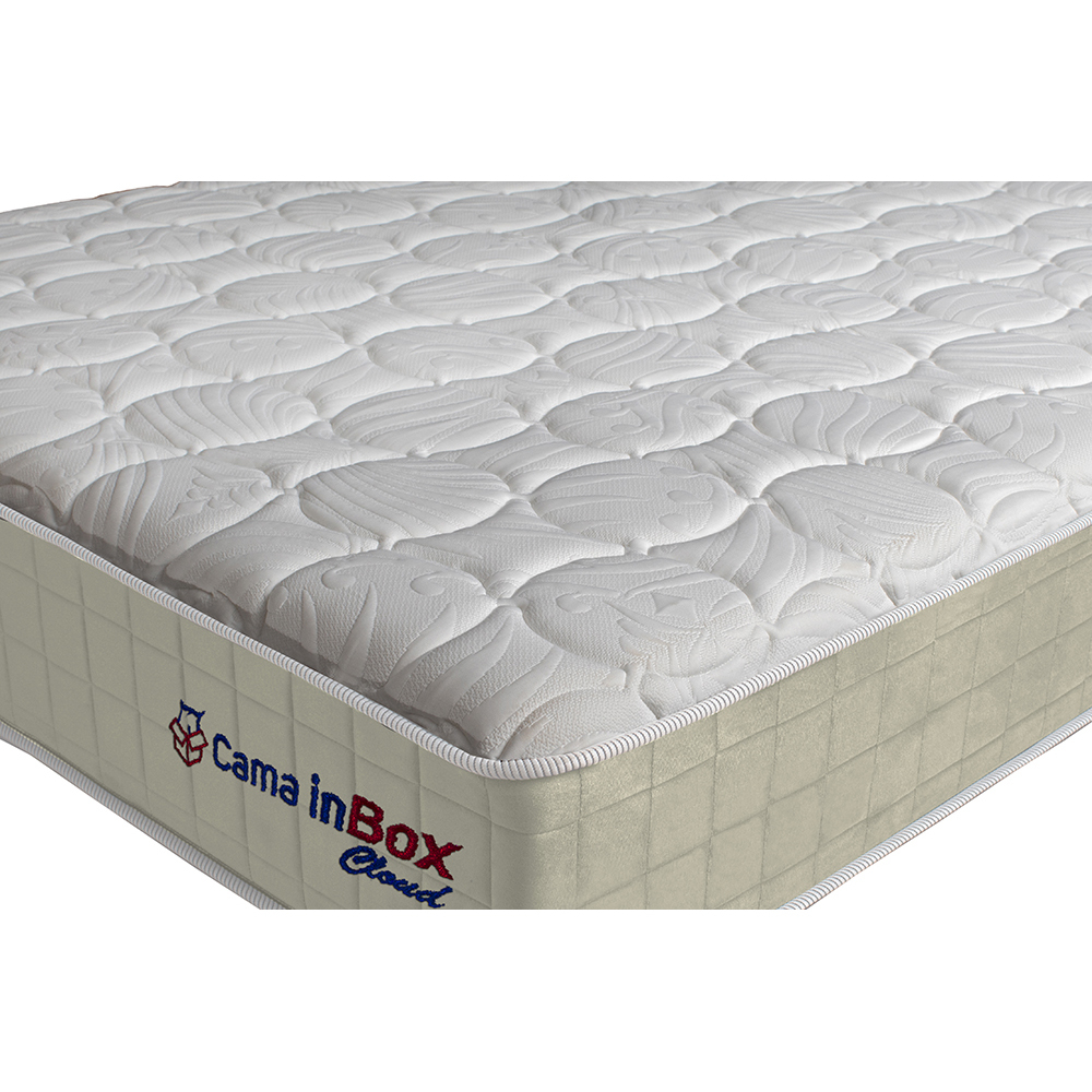Colchão Solteiro com Molas Ensacadas Cama inBox Cloud Bege 88x188x28