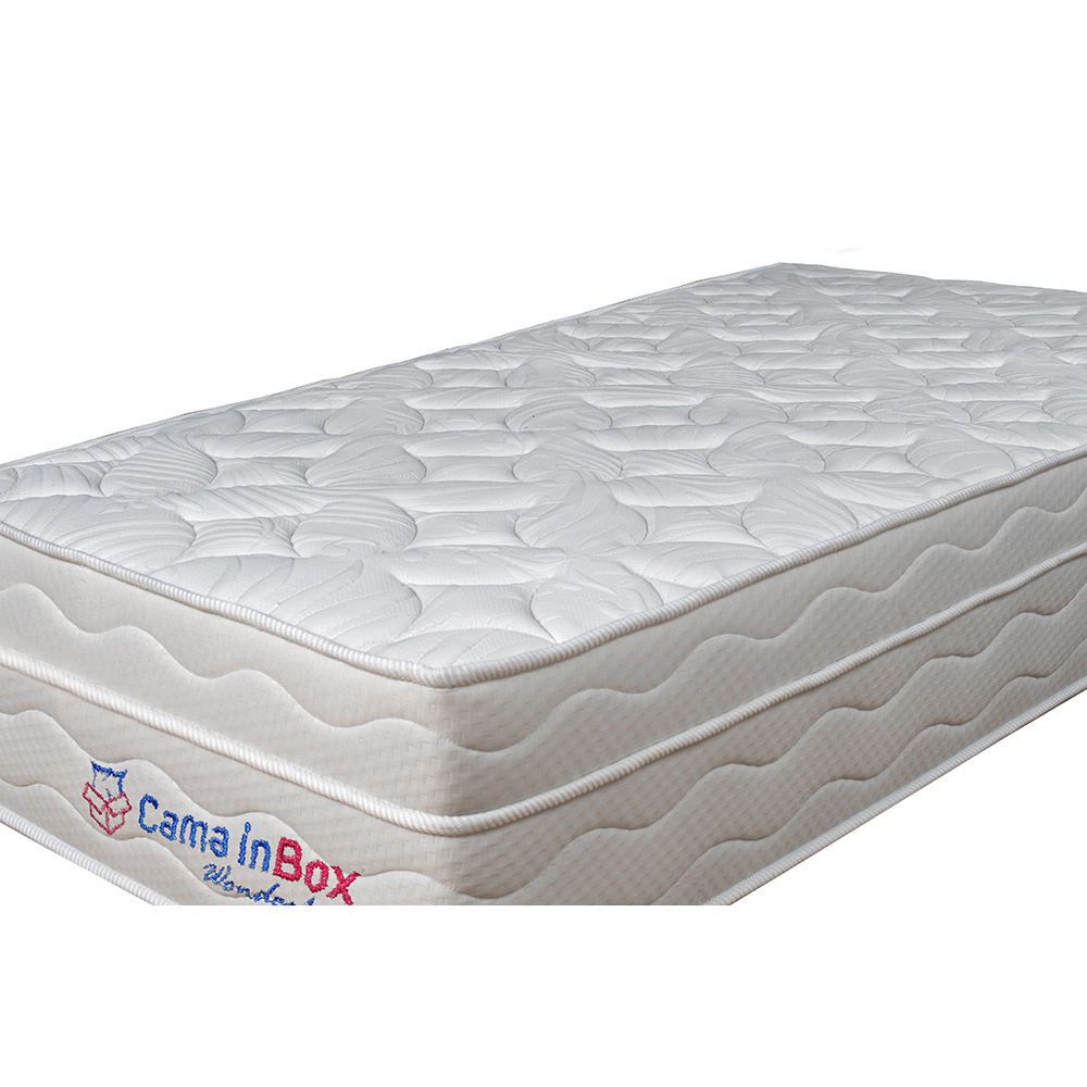 Colchão Solteiro com Molas Ensacadas Cama inBox Wonderful Branco 88x188x32